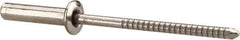 RivetKing - Size 46 Dome Head Stainless Steel Closed End Sealing Blind Rivet - Stainless Steel Mandrel, 0.313" to 3/8" Grip, 1/4" Head Diam, 0.129" to 0.133" Hole Diam, 0.61" Length Under Head, 1/8" Body Diam - Eagle Tool & Supply