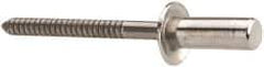 RivetKing - Size 64 Dome Head Stainless Steel Closed End Sealing Blind Rivet - Stainless Steel Mandrel, 0.188" to 1/4" Grip, 3/8" Head Diam, 0.192" to 0.196" Hole Diam, 0.531" Length Under Head, 3/16" Body Diam - Eagle Tool & Supply