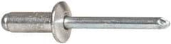 RivetKing - Size 86 Dome Head Aluminum Open End Blind Rivet - Steel Mandrel, 0.251" to 3/8" Grip, 1/2" Head Diam, 0.257" to 0.261" Hole Diam, 5/8" Length Under Head, 1/4" Body Diam - Eagle Tool & Supply