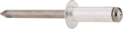 RivetKing - Size 88 Dome Head Aluminum Open End Blind Rivet - Steel Mandrel, 0.376" to 1/2" Grip, 1/2" Head Diam, 0.257" to 0.261" Hole Diam, 3/4" Length Under Head, 1/4" Body Diam - Eagle Tool & Supply