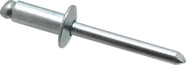 RivetKing - Size 86 Dome Head Steel Open End Blind Rivet - Steel Mandrel, 0.251" to 3/8" Grip, 1/2" Head Diam, 0.257" to 0.261" Hole Diam, 5/8" Length Under Head, 1/4" Body Diam - Eagle Tool & Supply