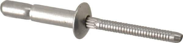 RivetKing - Size 67 Dome Head Stainless Steel Structural with Locking Stem Blind Rivet - Stainless Steel Mandrel, 0.214" to 0.437" Grip, 0.385" Head Diam, 0.194" to 0.204" Hole Diam, 0.572" Length Under Head, 3/16" Body Diam - Eagle Tool & Supply