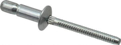 RivetKing - Size 64 Dome Head Steel Structural with Locking Stem Blind Rivet - Steel Mandrel, 0.062" to 0.27" Grip, 0.385" Head Diam, 0.194" to 0.204" Hole Diam, 0.415" Length Under Head, 3/16" Body Diam - Eagle Tool & Supply