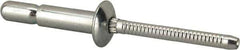 RivetKing - Size 67 Dome Head Steel Structural with Locking Stem Blind Rivet - Steel Mandrel, 0.214" to 0.437" Grip, 0.385" Head Diam, 0.194" to 0.204" Hole Diam, 0.572" Length Under Head, 3/16" Body Diam - Eagle Tool & Supply