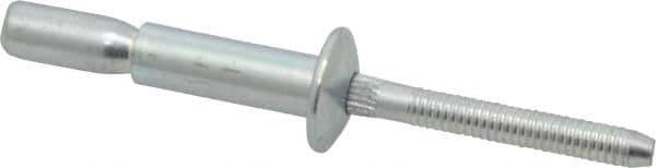 RivetKing - Size 810 Dome Head Steel Structural with Locking Stem Blind Rivet - Steel Mandrel, 0.35" to 5/8" Grip, 0.525" Head Diam, 0.261" to 0.276" Hole Diam, 0.81" Length Under Head, 1/4" Body Diam - Eagle Tool & Supply