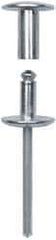 RivetKing - Size 8-62 Dome Head Steel Flush on Both Sides Blind Rivet - Steel Mandrel, 3-5/8" to 3-7/8" Grip, 5/8" Head Diam, 0.255" Min Hole Diam, 3.57" Length Under Head, 1/4" Body Diam - Eagle Tool & Supply