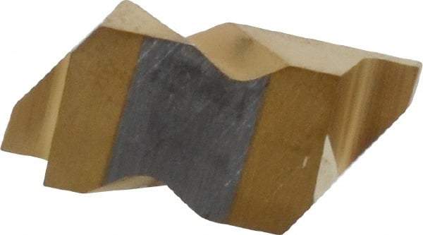 Tool-Flo - 2031FLG Grade GP3, 0.79mm Cutting Width Carbide Grooving Insert - 1.27mm Max Depth of Cut, Right Hand, 0.002 to 0.005" Corner Radius, TiN Finish - Eagle Tool & Supply