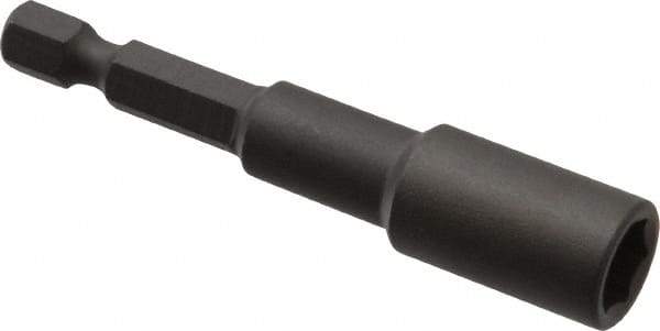 Wera - 8mm Nonmagnetic Nutsetter - 1/4" Hex Drive, 2-5/8" OAL, 1/2" Socket Nose Diam - Eagle Tool & Supply