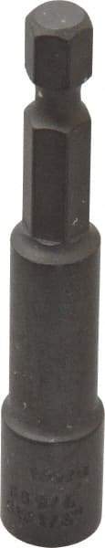 Wera - 1/4" Nonmagnetic Nutsetter - 1/4" Hex Drive, 2-5/8" OAL, 9/16" Socket Nose Diam - Eagle Tool & Supply