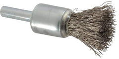 Anderson - 1/2" Brush Diam, Crimped, End Brush - 1/4" Diam Shank, 25,000 Max RPM - Eagle Tool & Supply