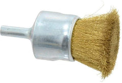 Anderson - 1" Brush Diam, Crimped, End Brush - 1/4" Diam Shank, 20,000 Max RPM - Eagle Tool & Supply