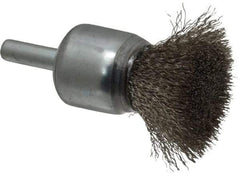 Anderson - 3/4" Brush Diam, Crimped, End Brush - 1/4" Diam Shank, 22,000 Max RPM - Eagle Tool & Supply