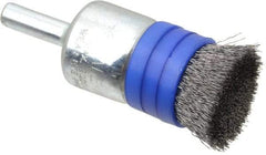 Anderson - 3/4" Brush Diam, Crimped, Flared End Brush - 1/4" Diam Shank, 20,000 Max RPM - Eagle Tool & Supply