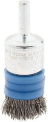 Anderson - 3/4" Brush Diam, Crimped, Flared End Brush - 1/4" Diam Shank, 20,000 Max RPM - Eagle Tool & Supply