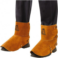 Steiner - Men's 7 General Purpose Spats - 5" High, Plain Toe, Leather Upper, Brown, Adjustable Leather Strap - Eagle Tool & Supply