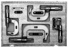 Fowler - 0 to 4" Range, 4 Piece Mechanical Outside Micrometer Set - 0.0001" Graduation, 0.00005 (0 to 1), 0.0001 (1 to 4)" Accuracy, Ratchet Stop Thimble, Carbide Tipped Face - Eagle Tool & Supply