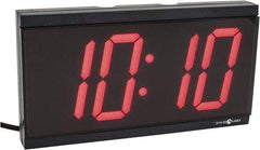 PTI - 4 Inch Diameter, White Face, Digital Wall Clock - LED Display, Black Case, Runs on 115 VAC - Eagle Tool & Supply