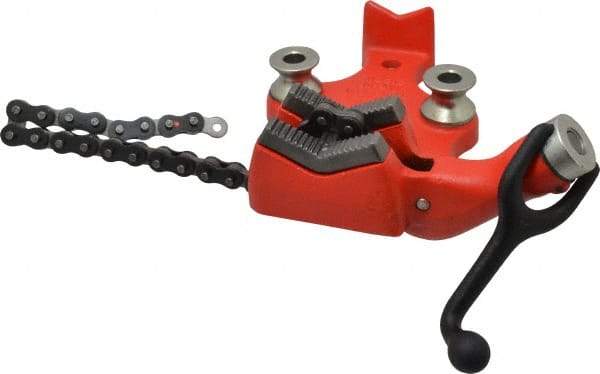 Ridgid - 1/8 to 4" Pipe Capacity, Manual Chain Vise - Bolt Down, Cast Iron, Model Number BC410 - Eagle Tool & Supply
