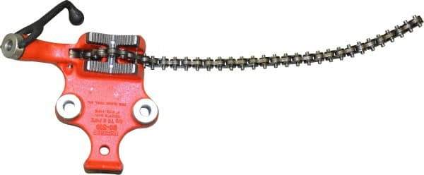 Ridgid - 1/8 to 5" Pipe Capacity, Manual Chain Vise - Bolt Down, Cast Iron, Model Number BC510 - Eagle Tool & Supply