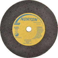 Norton - 4" Diam x 3/8" Hole x 1/4" Thick, R Hardness, 24 Grit Surface Grinding Wheel - Aluminum Oxide, Type 1, Very Coarse Grade, 15,280 Max RPM, No Recess - Eagle Tool & Supply