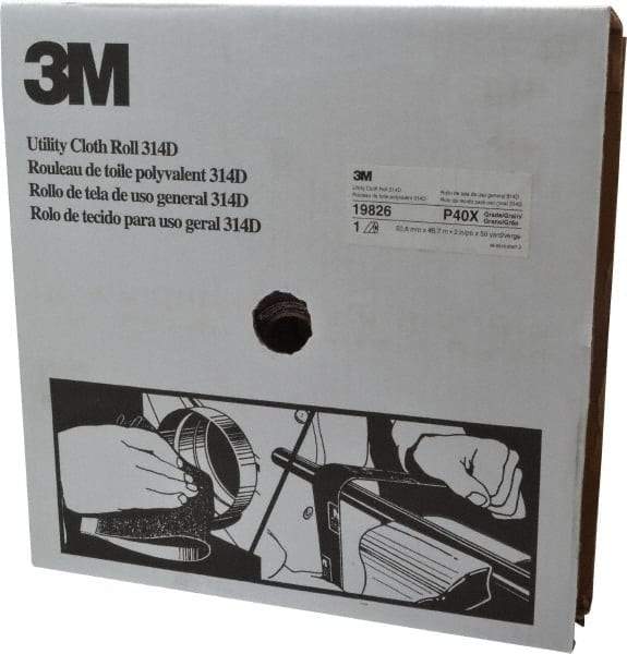 3M - 2" x 50 Yd 40 Grit Aluminum Oxide Cloth Roll - Coarse Grade, X Weighted Backing - Eagle Tool & Supply