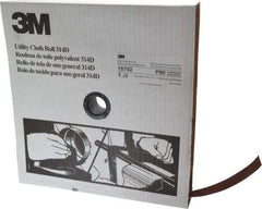 3M - 1" x 50 Yd 80 Grit Aluminum Oxide Cloth Roll - Medium Grade, J Weighted Backing - Eagle Tool & Supply