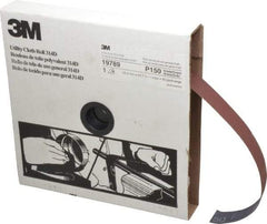 3M - 1" x 50 Yd 150 Grit Aluminum Oxide Cloth Roll - Very Fine Grade, J Weighted Backing - Eagle Tool & Supply