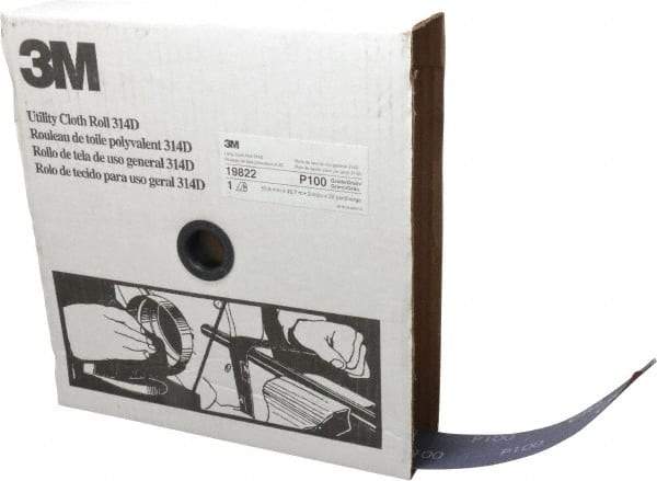 3M - 2" x 50 Yd 100 Grit Aluminum Oxide Cloth Roll - Fine Grade, J Weighted Backing - Eagle Tool & Supply