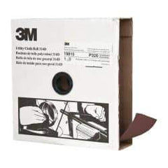 3M - 2" x 50 Yd 320 Grit Aluminum Oxide Cloth Roll - Extra Fine Grade, J Weighted Backing - Eagle Tool & Supply