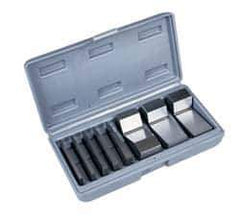 Value Collection - 1 to 30° Angle, 3 Inch Long, Angle Block Set - 45-50 HRC Hardness, Includes 5 Angle Plates 1-5, 3 V-Blocks 10, 15 and 30; 8 Pieces - Eagle Tool & Supply