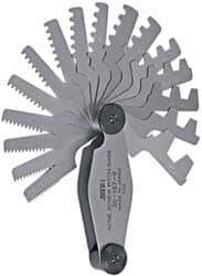SPI - 16 Leaf, 1 to 12 TPI Range, Stainless Steel Screw Pitch Gage - 29° Thread Angle - Eagle Tool & Supply