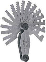 SPI - 16 Leaf, 1 to 12 TPI Range, Stainless Steel Screw Pitch Gage - 29° Thread Angle - Eagle Tool & Supply