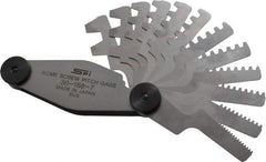 SPI - 12 Leaf, 2 to 20mm Pitch Range, Stainless Steel Screw Pitch Gage - 30° Thread Angle - Eagle Tool & Supply