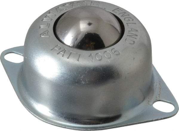 SKF - Oval, Carbon Steel Ball Transfer - 30.5mm Mount Height, 120 Lb. Capacity - Eagle Tool & Supply
