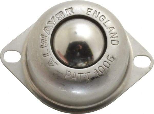 SKF - Oval, Stainless Steel Ball Transfer - 30.5mm Mount Height, 120 Lb. Capacity - Eagle Tool & Supply