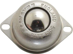 SKF - Oval, Stainless Steel Ball Transfer - 30.5mm Mount Height, 120 Lb. Capacity - Eagle Tool & Supply