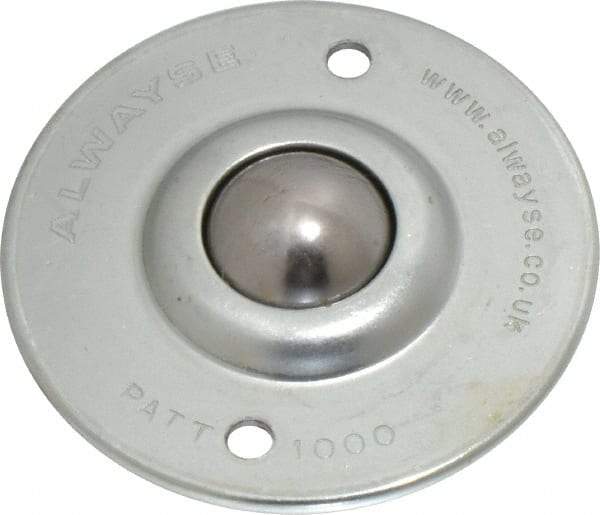 SKF - Round, Carbon Steel Ball Transfer - 14.2mm Mount Height, 120 Lb. Capacity - Eagle Tool & Supply
