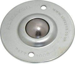 SKF - Round, Carbon Steel Ball Transfer - 14.2mm Mount Height, 120 Lb. Capacity - Eagle Tool & Supply