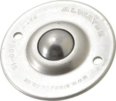 SKF - Round, Stainless Steel Ball Transfer - 14.2mm Mount Height, 120 Lb. Capacity - Eagle Tool & Supply