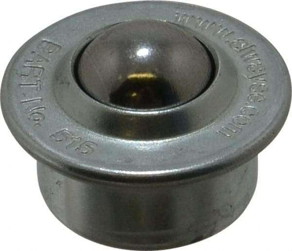 SKF - Round, Carbon Steel Ball Transfer - 9.5mm Mount Height, 100 Lb. Capacity - Eagle Tool & Supply