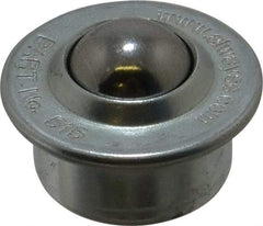 SKF - Round, Carbon Steel Ball Transfer - 9.5mm Mount Height, 100 Lb. Capacity - Eagle Tool & Supply