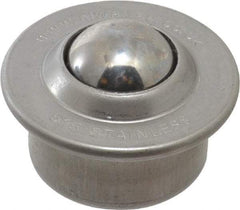SKF - Round, Stainless Steel Ball Transfer - 9.5mm Mount Height, 77 Lb. Capacity - Eagle Tool & Supply