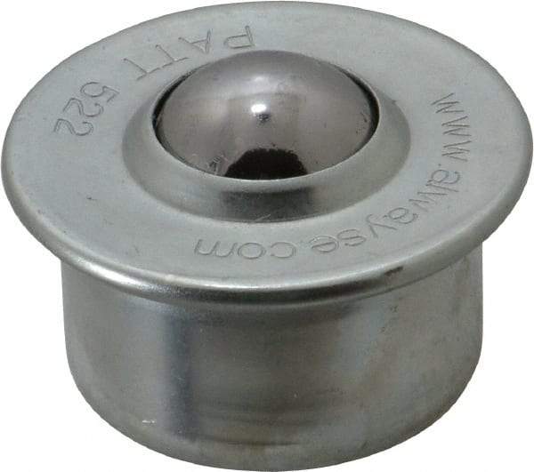 SKF - Round, Carbon Steel Ball Transfer - 9.8mm Mount Height, 265 Lb. Capacity - Eagle Tool & Supply