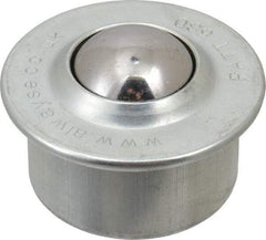 SKF - Round, Carbon Steel Ball Transfer - 13.8mm Mount Height, 506 Lb. Capacity - Eagle Tool & Supply