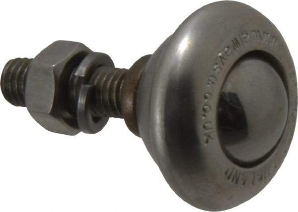 SKF - Round, Stainless Steel Ball Transfer - 24.6mm Mount Height, 55 Lb. Capacity - Eagle Tool & Supply