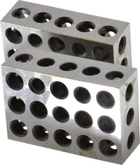 Suburban Tool - 0.0001 Squareness Per Inch, Hardened Steel, 1-2-3 Block with 23 Hole Setup Block - 3/8 - 16 Inch Tapped Hole Size, Sold As Matched Pair - Eagle Tool & Supply