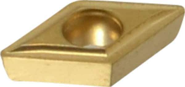 Kennametal - DPMT21.51 LF Grade KC850 Carbide Turning Insert - TiC/TiCN/TiN Finish, 55° Diamond, 1/4" Inscr Circle, 3/32" Thick, 1/64" Corner Radius - Eagle Tool & Supply