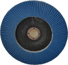 Tru-Maxx - 60 Grit, 7" Disc Diam, 7/8" Center Hole, Type 27 Zirconia Alumina Flap Disc - 8,600 Max RPM, Arbor Attaching System, Coated - Eagle Tool & Supply