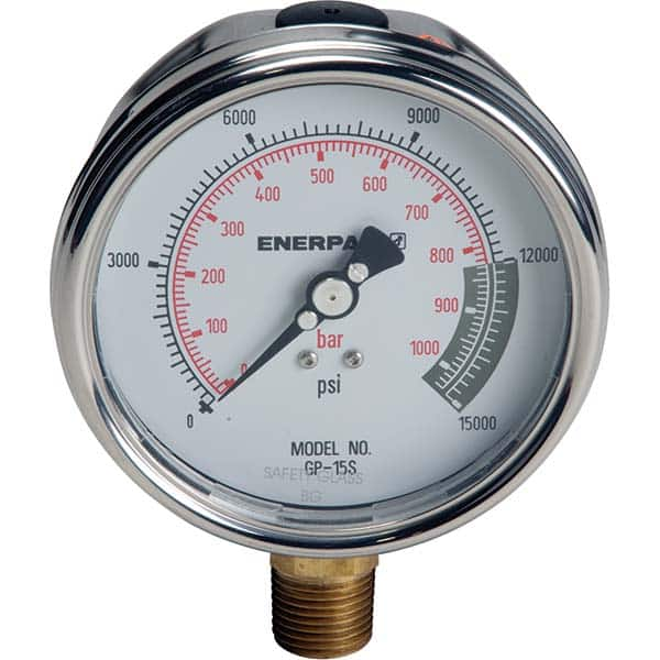 Enerpac - Hydraulic Pressure Gages & Adapters Type: Dry Gauge Pressure Rating: 15000 - Eagle Tool & Supply