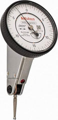 Mitutoyo - 0.06 Inch Range, 0.0005 Inch Dial Graduation, Horizontal Dial Test Indicator - 1.5748 Inch White Dial, 0-15-0 Dial Reading, Accurate to 0.0005 Inch - Eagle Tool & Supply